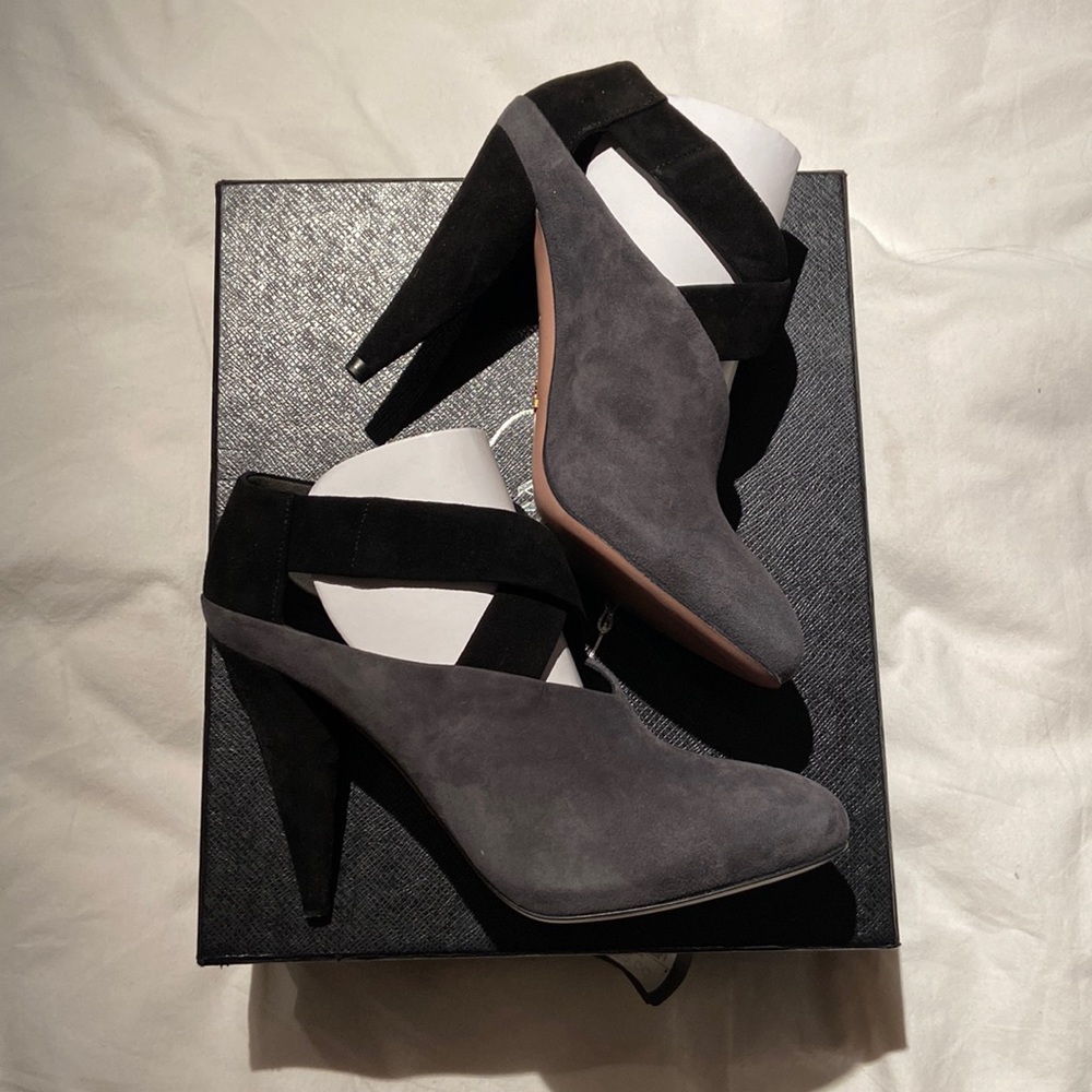 Like New Prada Gray Suede Ankle Boots